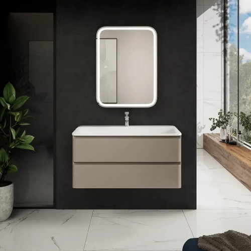 Тумба под раковину AQUAme S4 100 AQM900410BG подвесная цвет Бежевый