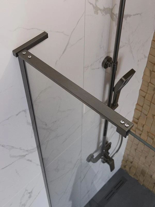 Душевая перегородка BelBagno Uno 80 UNO-L-1-TB-80-C-GM профиль Оружейная сталь стекло прозрачное