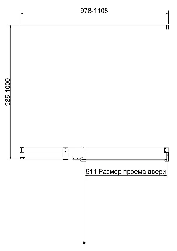 Душевой уголок Vincea Экстенза (Extenza) 110х100 VSR-4EX101110CLGM профиль Вороненая сталь стекло прозрачное