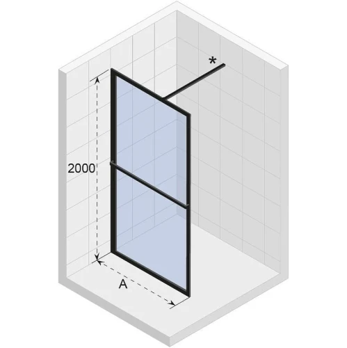 Душевая перегородка Riho SZ Lucid GD400 90 G005025121 профиль Черный матовый стекло прозрачное