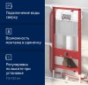 Комплект унитаза AQUAme AQM2002 с инсталляцией Tece Now 9400414 с сиденьем Микролифт и Черной матовой клавишей смыва фаянс подвесной