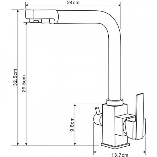 Смеситель для кухни Melodia della vita Perfetto MDV30201bk Черный латунь