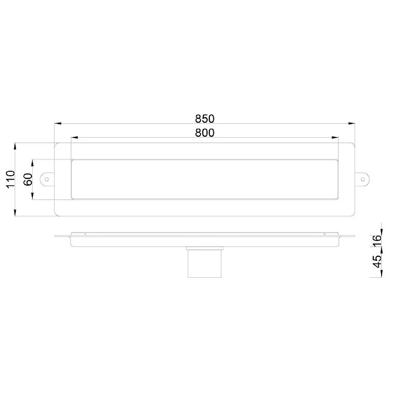 Душевой лоток Boheme Premium Linear 80 982-80-CR с решеткой Хром