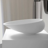 Раковина-чаша Abber Stein 54 AS2616 Белая матовая искусственный камень (литьевой мрамор) накладная