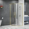 Душевой уголок Azario Shanghai 90х90 AZ-S43-90-BGL-CL профиль Брашированное золото стекло прозрачное