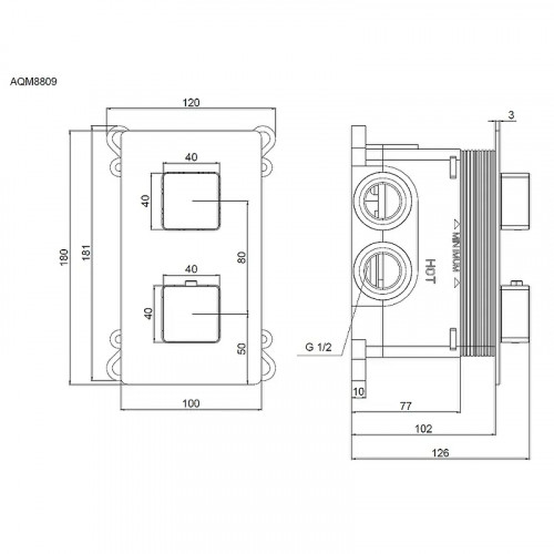 Смеситель для душа AQUAme Savona AQM8809BG с термостатом цвет Золото шлифованное