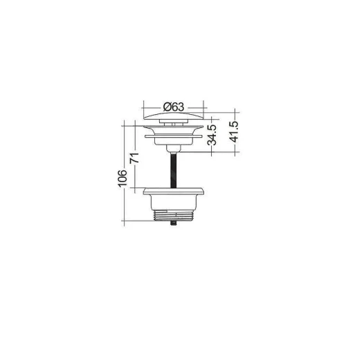 Донный клапан Kludi Rotexa 1047105-00 click-clack цвет Хром