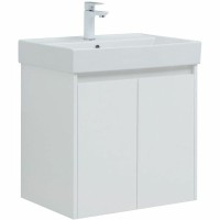 Тумба с раковиной Aquanet Nova Lite 60 302523 подвесная Белый глянец МДФ / ЛДСП