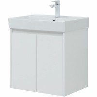Тумба с раковиной Aquanet Nova Lite 60 302523 подвесная Белый глянец МДФ / ЛДСП