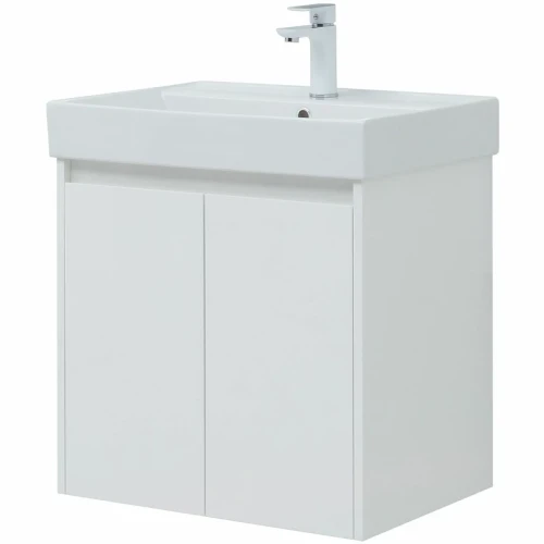 Тумба с раковиной Aquanet Nova Lite 60 302523 подвесная Белый глянец МДФ / ЛДСП