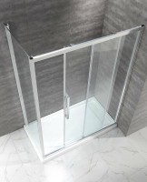 Душевой уголок Cezares Lux Soft 140x90 LUX-SOFT-W-AH-1-140/90-C-Cr-IV профиль Хром стекло прозрачное