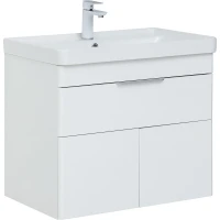 Тумба под раковину Aquanet Ирис new 70 310149 подвесная Белый глянец МДФ / ЛДСП