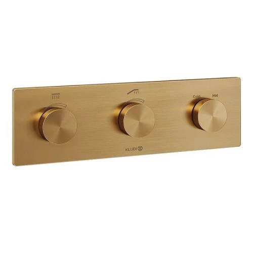 Смеситель для душа Kludi PushTronic 38300N1-00 с термостатом цвет Бронза брашированная