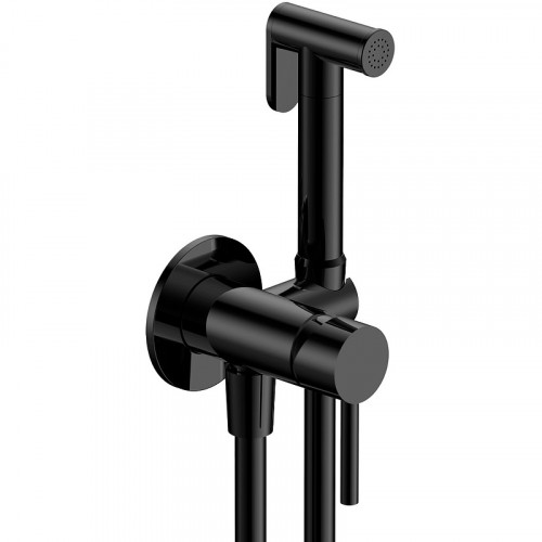 Гигиенический душ со смесителем AQUAme Siena AQM6217MB Черный матовый латунь встраиваемый