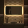 Зеркало Defesto Aura 120х60 DF 2978SH с подсветкой 34W-3000K/Сенсорный выключатель/Теплый белый свет/Черная рама