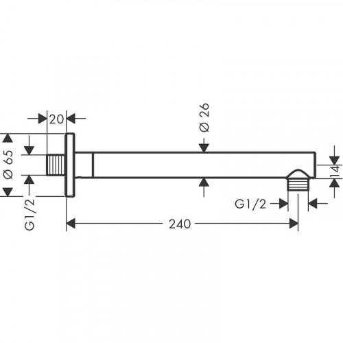 Кронштейн для верхнего душа Hansgrohe Vernis Blend 27809670 Черный матовый латунь на стену