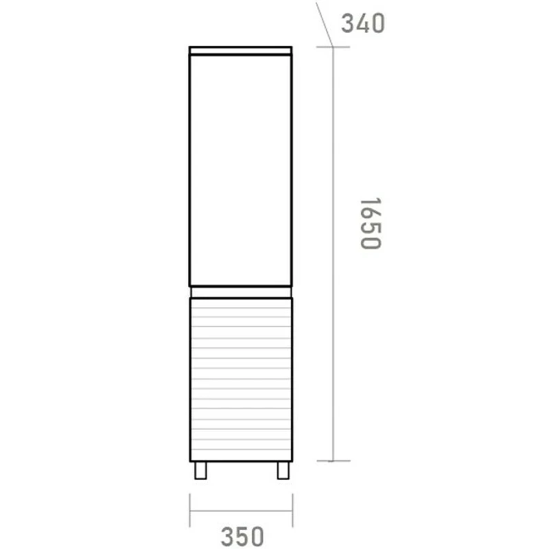 Шкаф пенал Brevita Dakota 35 L DAK-050350-19/01Л Белый матовый Дуб Галифакс олово МДФ / ЛДСП