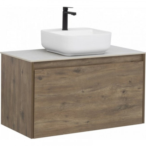 Тумба под раковину Aquanet Nova Lite 90 249517 подвесная Дуб рустикальный МДФ / ЛДСП