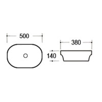 Раковина-чаша beWash 50 BK5038CT000 Белый глянец фарфор накладная