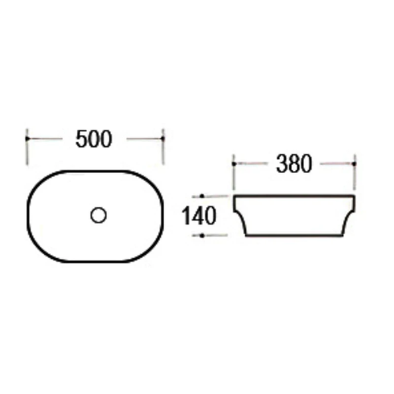 Раковина-чаша beWash 50 BK5038CT000 Белый глянец фарфор накладная