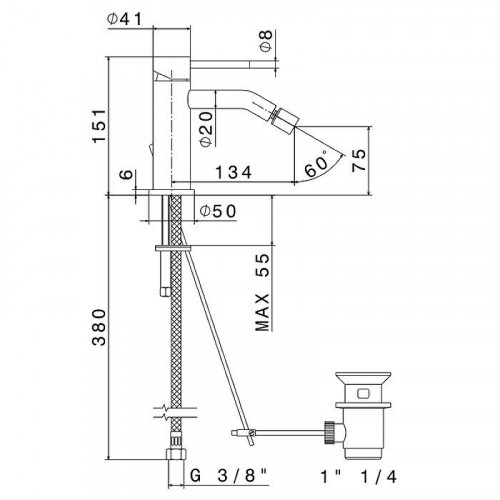 Смеситель для биде Newform X-Steel 316 69623X.59.098 цвет Pale Gold