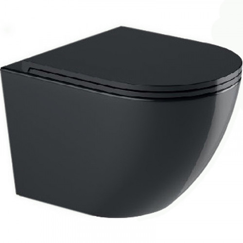 Унитаз WeltWasser Merzbach 043 GL-BL 10000011164 подвесной Черный глянцевый с сиденьем Микролифт фаянс подвесной