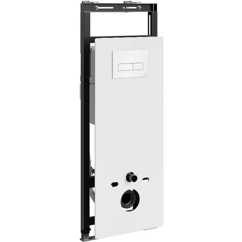 Инсталляция WasserKRAFT Salm 27TLT.010.ME.WH.WH03 для унитаза Белое стекло с Белой клавишей смыва