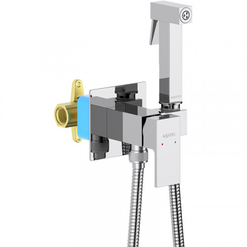 Гигиенический душ со смесителем Aquatek Либра AQ1022CR Хром латунь встраиваемый