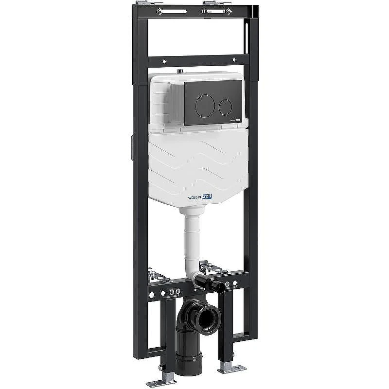Инсталляция WasserKRAFT Dinkel 58TLT.010.ME.MB02 для унитаза с Черной матовой клавишей смыва