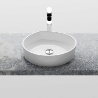 Раковина-чаша Ravak Moon 3 46 XJN01300004 Белая искусственный камень (литьевой мрамор) накладная