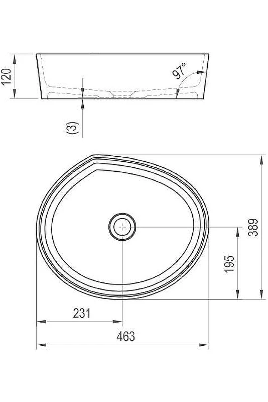 Раковина-чаша Ravak Moon 3 46 XJN01300004 Белая искусственный камень (литьевой мрамор) накладная