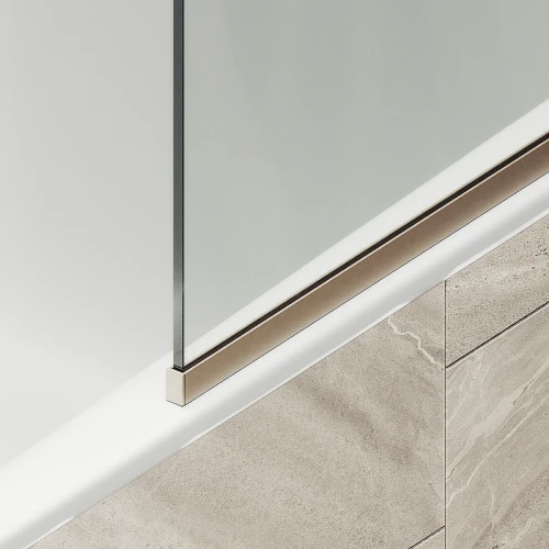 Шторка на ванну Maybah Glass MGV-142-2у 540x1400 в узком профиле Бронза стекло прозрачное