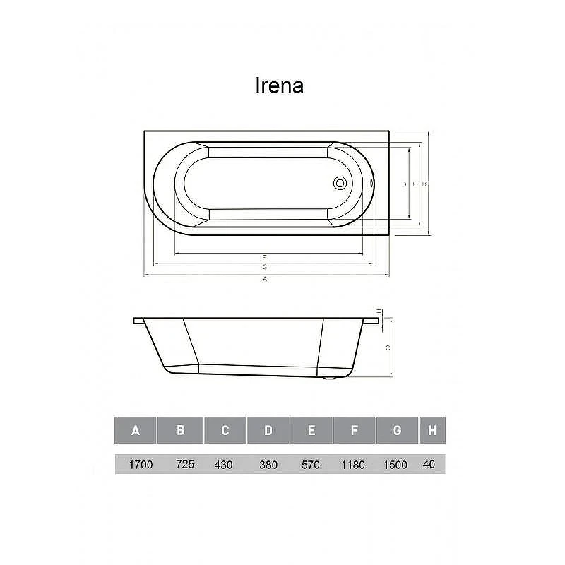 Акриловая ванна Vayer Irena 170х72 R Гл000026132 цвет Белый