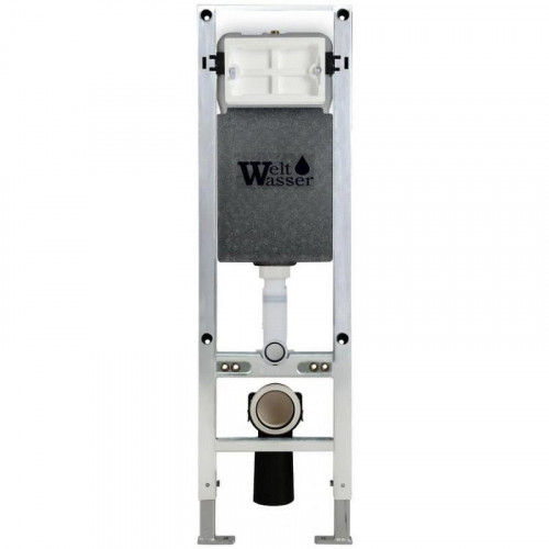 Комплект унитаза с инсталляцией WeltWasser AMBERG 350 ST + GELBACH 043 MT-GR + AMBERG RD-BL 10000012010 цвет Серый матовый с сиденьем Микролифт и клавишей смыва цвет Черный