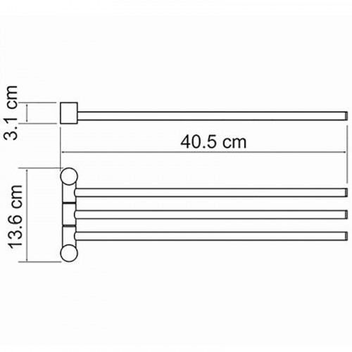 Полотенцедержатель WasserKRAFT Ammer K-1933 поворотный Хром матовый