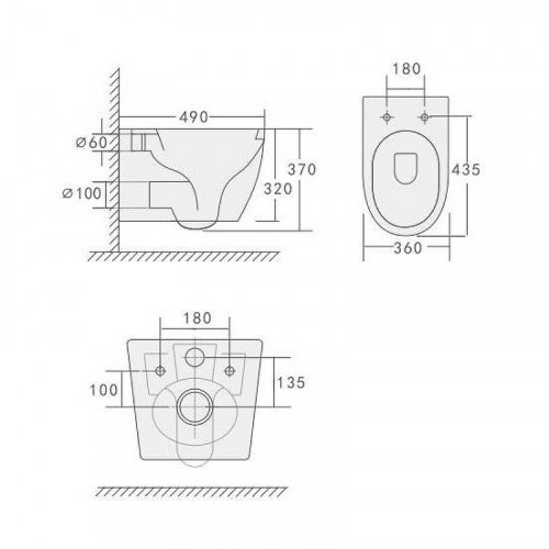 Унитаз Ceruttispa Orlter Aria UF CT10572 подвесной с сиденьем Микролифт