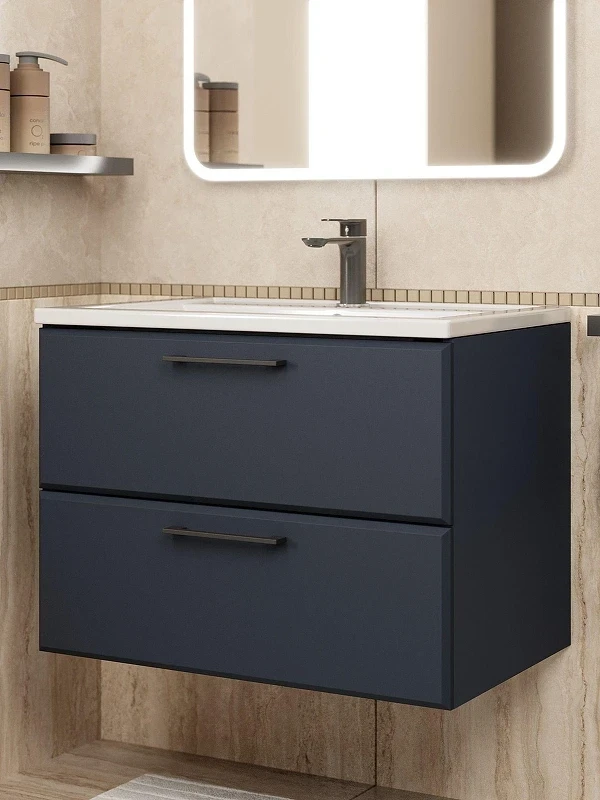 Тумба с раковиной Uperwood Foster New 70 KFosterNEW70b подвесная цвет Черный матовый