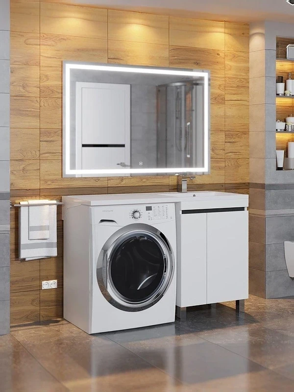 Тумба под раковину Uperwood Magenta 110 5930205166 цвет Белый матовый Графит матовый