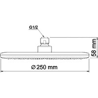 Верхний душ WasserKRAFT A030 Хром пластик на потолок