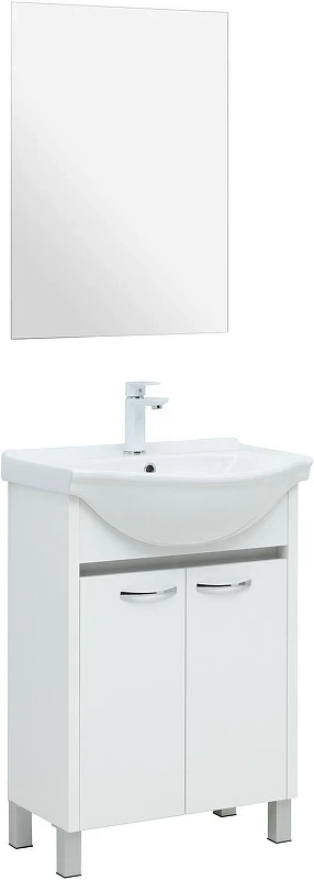 Тумба с раковиной Aquanet Донна 60 308382 цвет Белый глянец