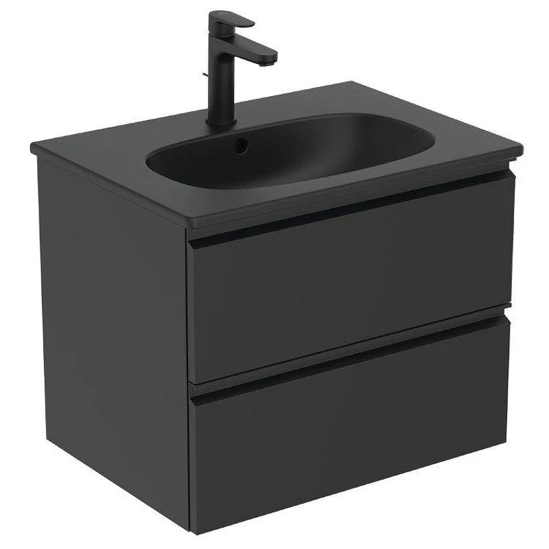 Тумба под раковину Ideal Standard Tesi 60 T0050ZT подвесная цвет Silk Black (Черный шелк)