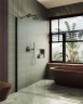 Душевая перегородка Maybah Glass MGD-680-6ш 1090x1950 в широком профиле Черный стекло сатиновое