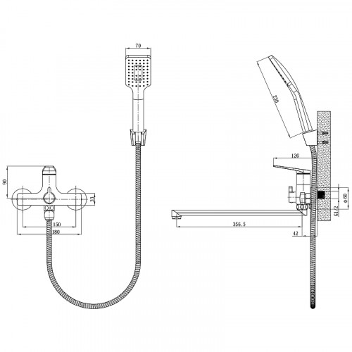 Смеситель для ванны ESKO Istanbul IT31 универсальный Хром