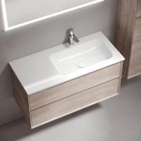 Тумба под раковину Sancos Marmi 2.0 100 R MR2.0100REG подвесная Дуб галифакс натуральный МДФ / ЛДСП