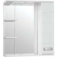 Зеркало со шкафом Style Line Ирис 75 С с подсветкой Белый глянец МДФ / ЛДСП, стекло