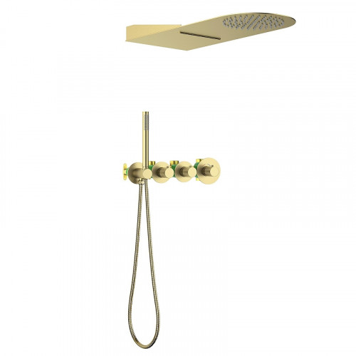 Душевая система Timo Saona SX-2350/17SM с термостатом цвет Золото матовое