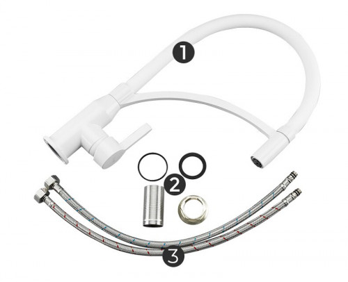 Смеситель для кухни Frap F4552-8 Белый латунь