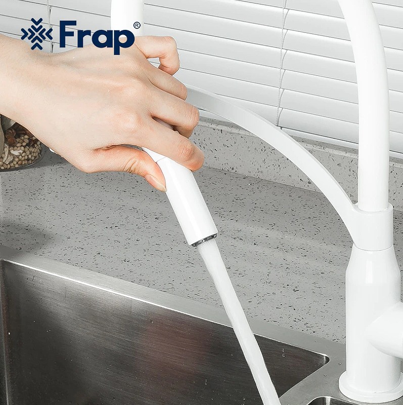 Смеситель для кухни Frap F4552-8 Белый латунь