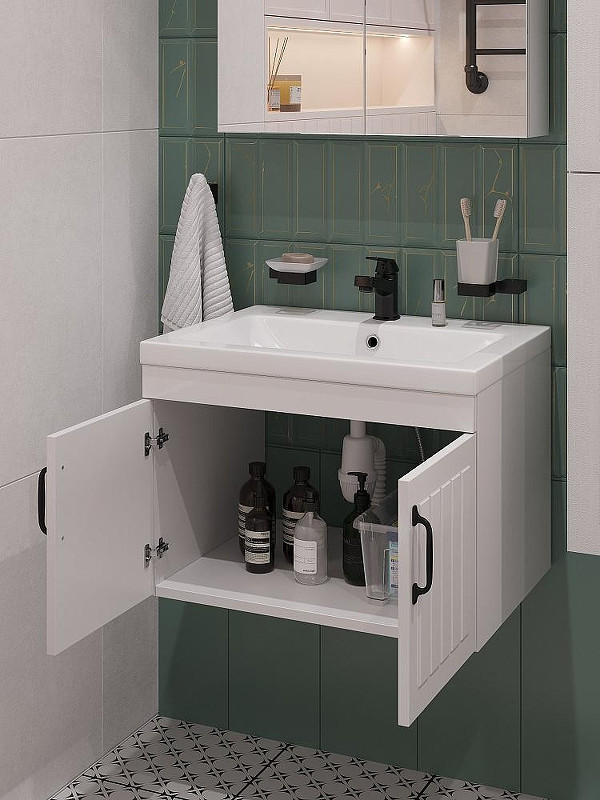 Тумба с раковиной DIWO Сочи 60 подвесная цвет Белый