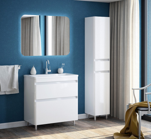 Тумба под раковину Corozo Алабама Z2 80 SD-00000595 Белая МДФ / ЛДСП